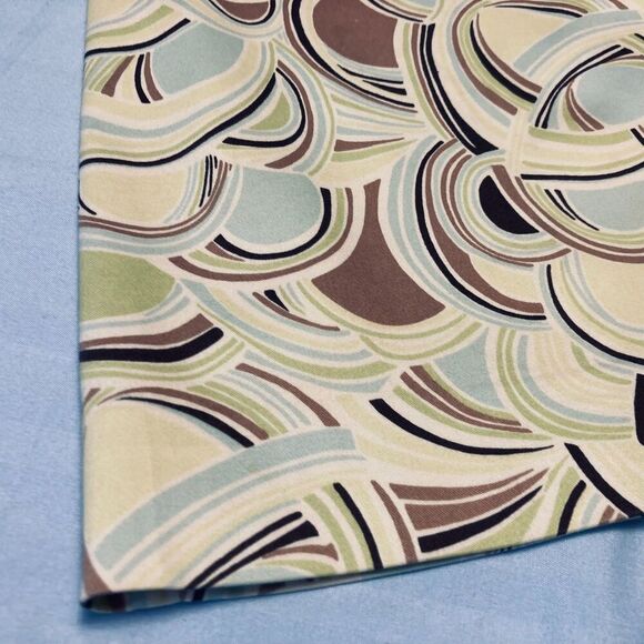 Talbots Skirt Cotton Stretch Geometric Print Pencil Y2K Light Yellow Sz 12 Flaw - Picture 3 of 12